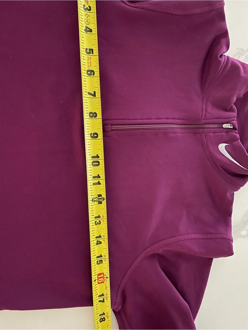 Nike Women's Dri-FIT Quarter Zip Pullover Purple Size M Ptp 18 Length 25